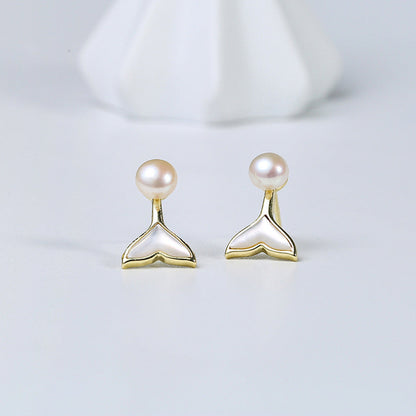 Boucles d'oreilles sirène en perles d'eau douce véritables