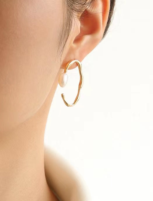 Boucles d'oreilles Maya en véritables perles d'eau douce
