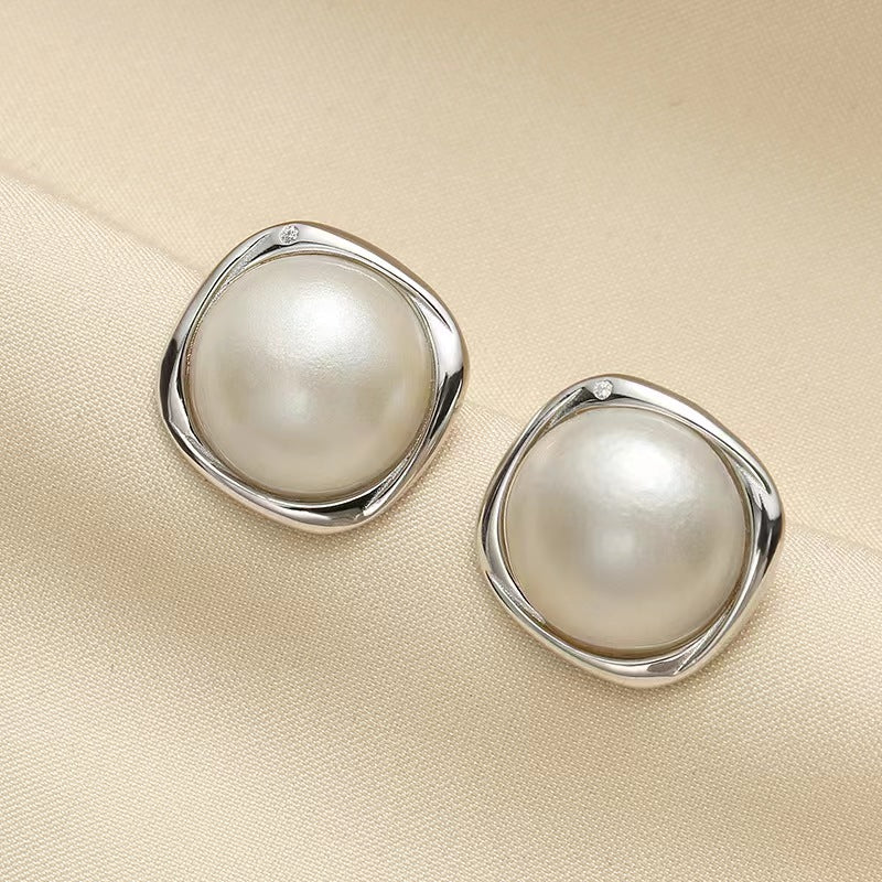 Boucles d'oreilles Eladah en véritable perle Mabe