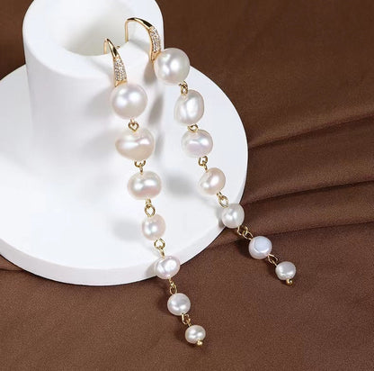 Boucles d'oreilles Dream Tears en perles d'eau douce véritables
