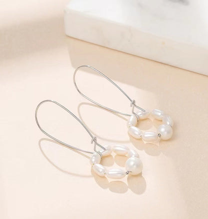 Genuine Freshwater Pearl S925 Silver Swaying Lily Earrings