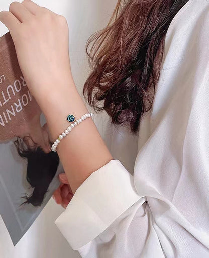 Bracelet Nuit étoilée en argent massif S925 avec véritable perle baroque