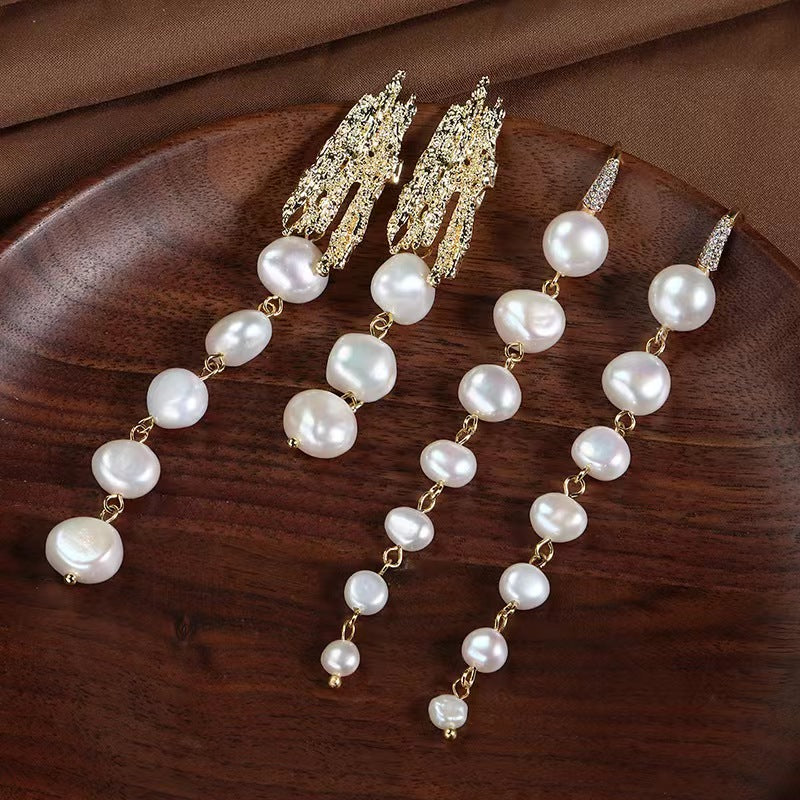 Pendientes Dream Tears de perla de agua dulce genuina