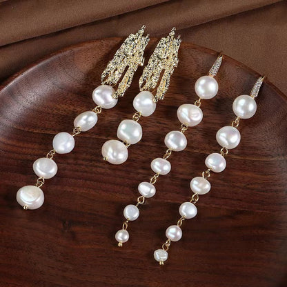 Boucles d'oreilles Dream Tears en perles d'eau douce véritables
