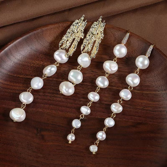 Pendientes Dream Tears de perla de agua dulce genuina