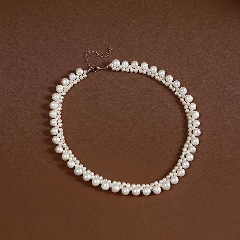 Collar de la Diosa del Resplandor con Perlas de Agua Dulce Genuinas