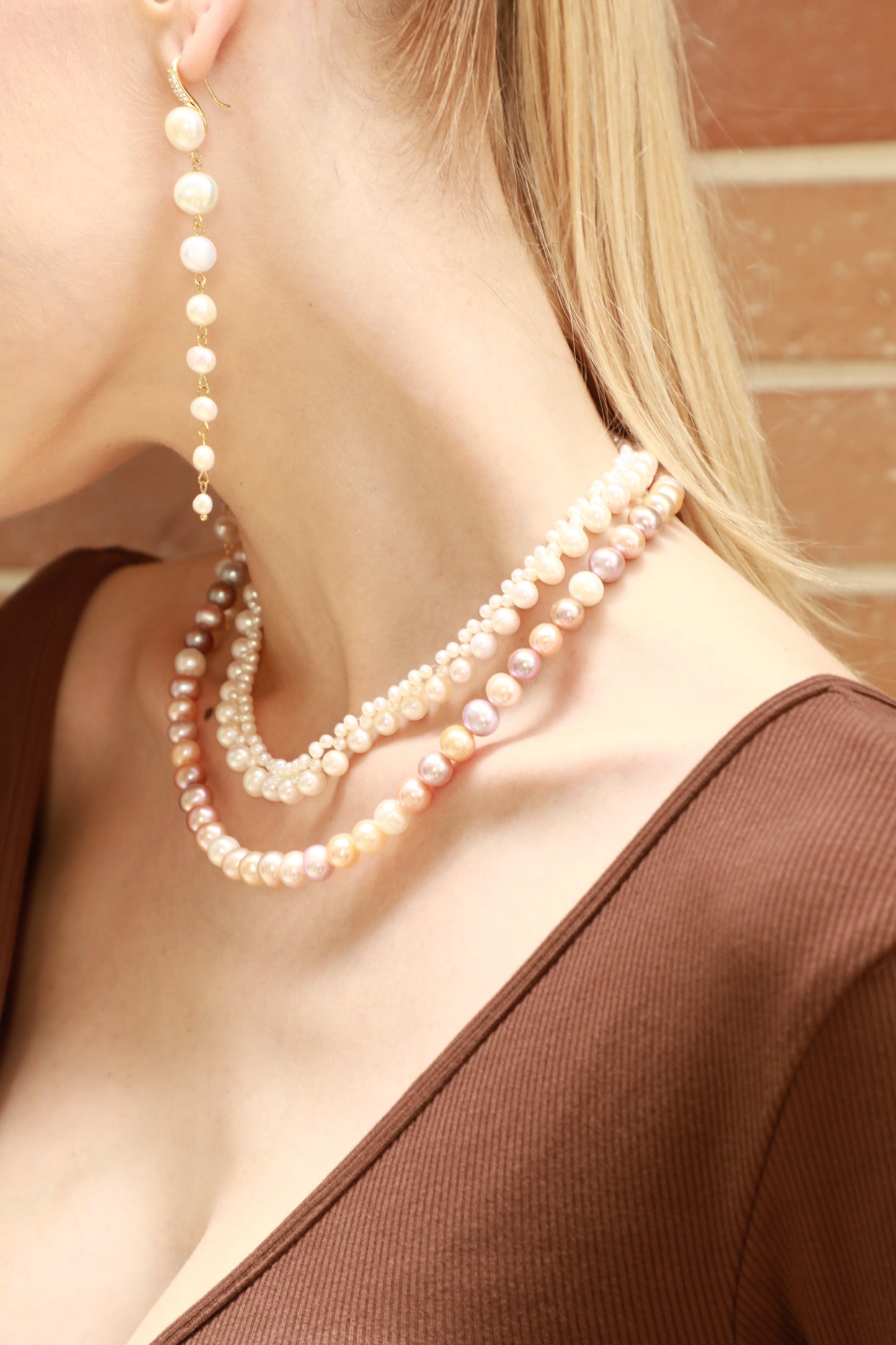 Collar de la Diosa del Resplandor con Perlas de Agua Dulce Genuinas