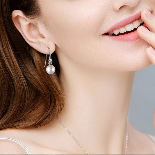 Pendientes de plata con perlas de agua dulce auténticas