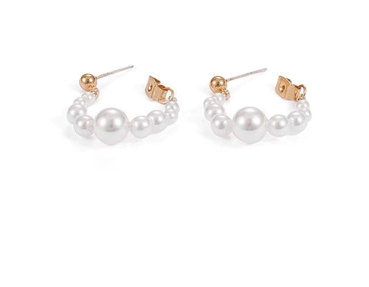 Boucles d'oreilles Lydia en véritables perles d'eau douce