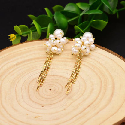 Pendientes Galaxy Fall de Perla de Agua Dulce Genuina