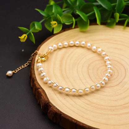 Bracelet Demi-Perle d'Eau Douce Véritable (Édition Limitée)