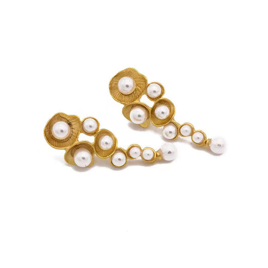 Boucles d'oreilles conques en perles baroques d'eau douce véritables (édition limitée)