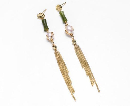 Boucles d'oreilles de fête d'été en perles d'eau douce véritables