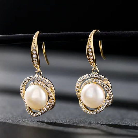 Genuine Freshwater Pearl Galaxy Earrings