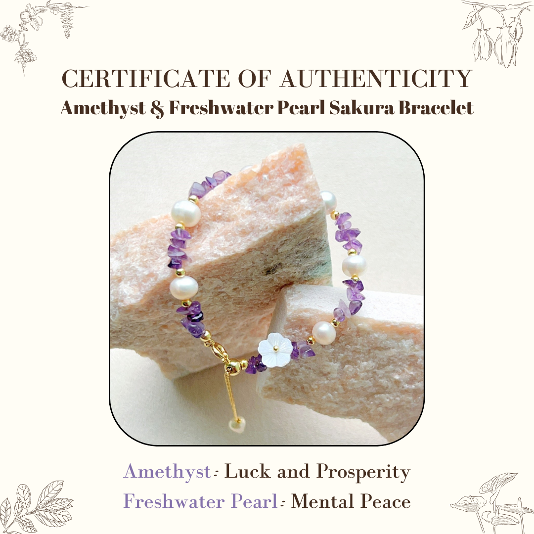 Amethyst & Freshwater Pearl Sakura Bracelet