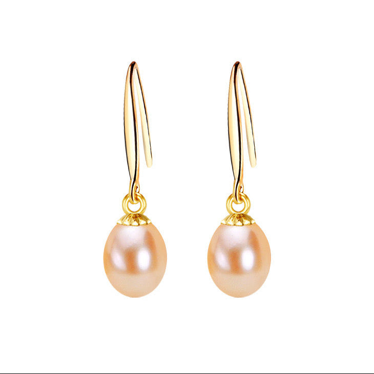 Brass Plated with 18K Gold Genuine Freshwater Pearl Candy Dew Earrings