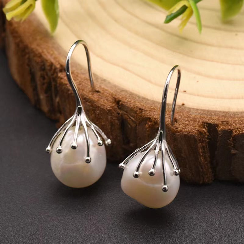 Boucles d'oreilles Borough en perles d'eau douce baroques véritables