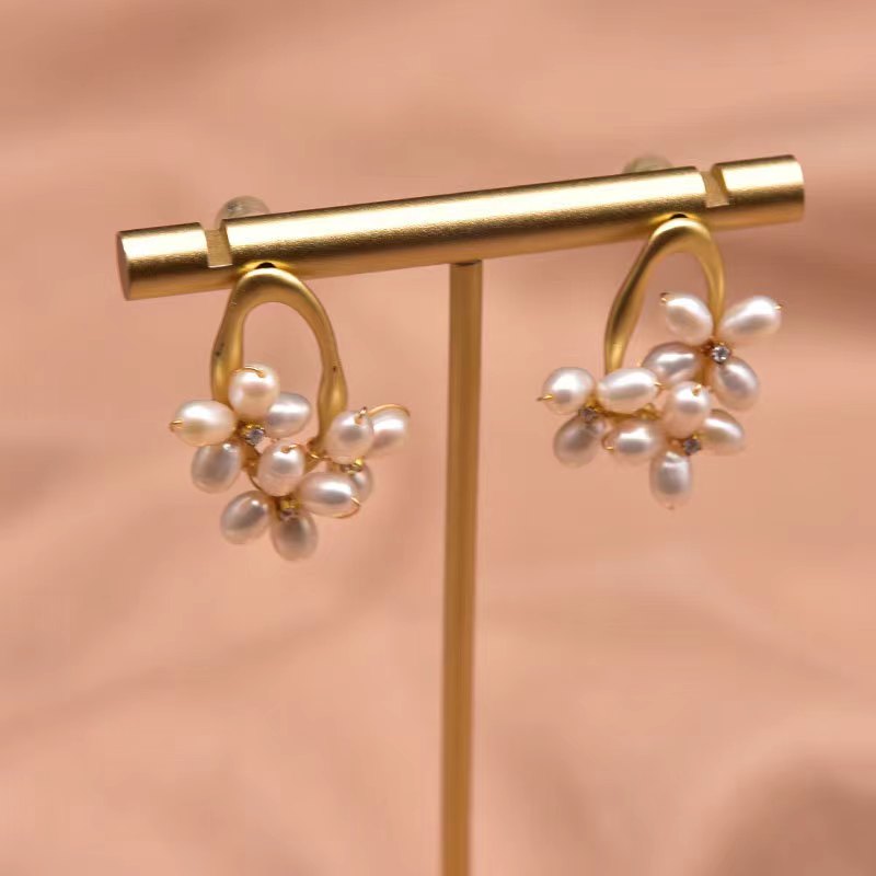 Boucles d'oreilles en perles baroques d'eau douce véritables du marché nocturne (édition limitée)
