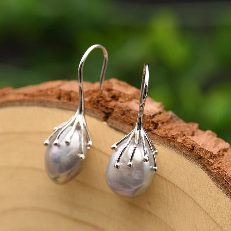 Boucles d'oreilles Borough en perles d'eau douce baroques véritables