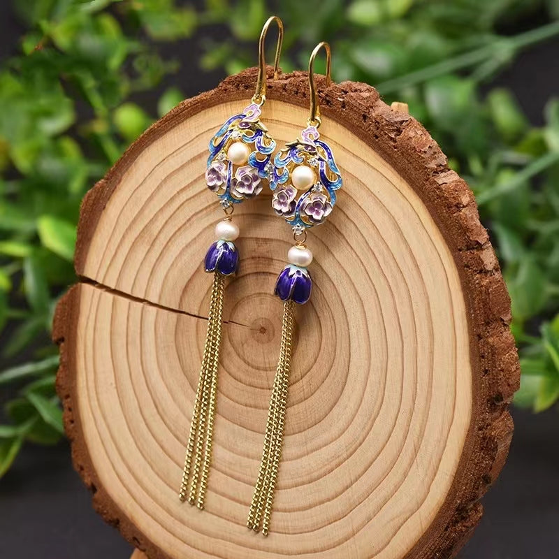 Pendientes clásicos Legacy de perla barroca de agua dulce genuina / Perla de agua dulce genuina