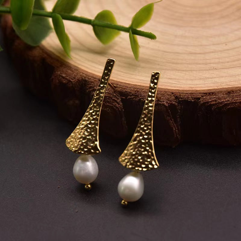 Boucles d'oreilles en perles baroques d'eau douce véritables du marché nocturne (édition limitée)
