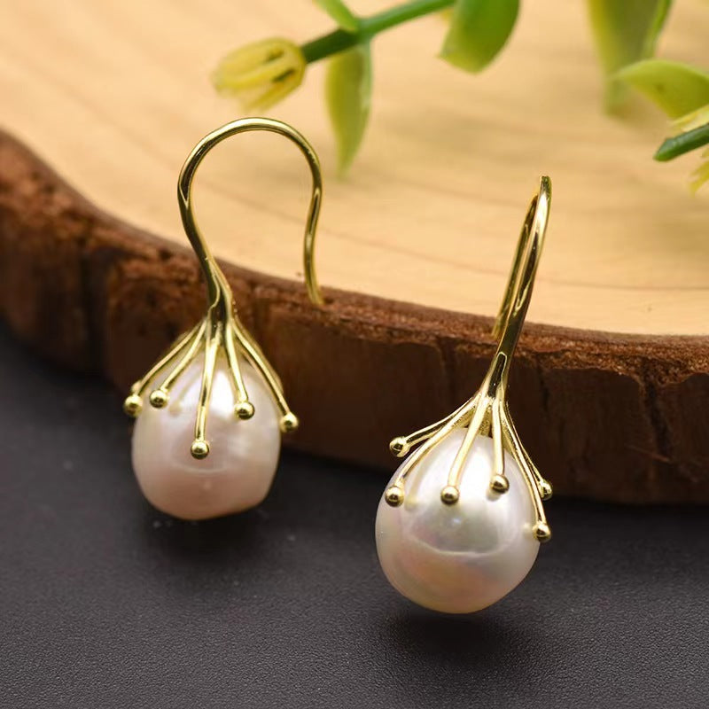 Boucles d'oreilles Borough en perles d'eau douce baroques véritables