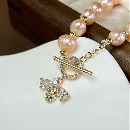 Freshwater Pearl Happy Bee Bracelet detail