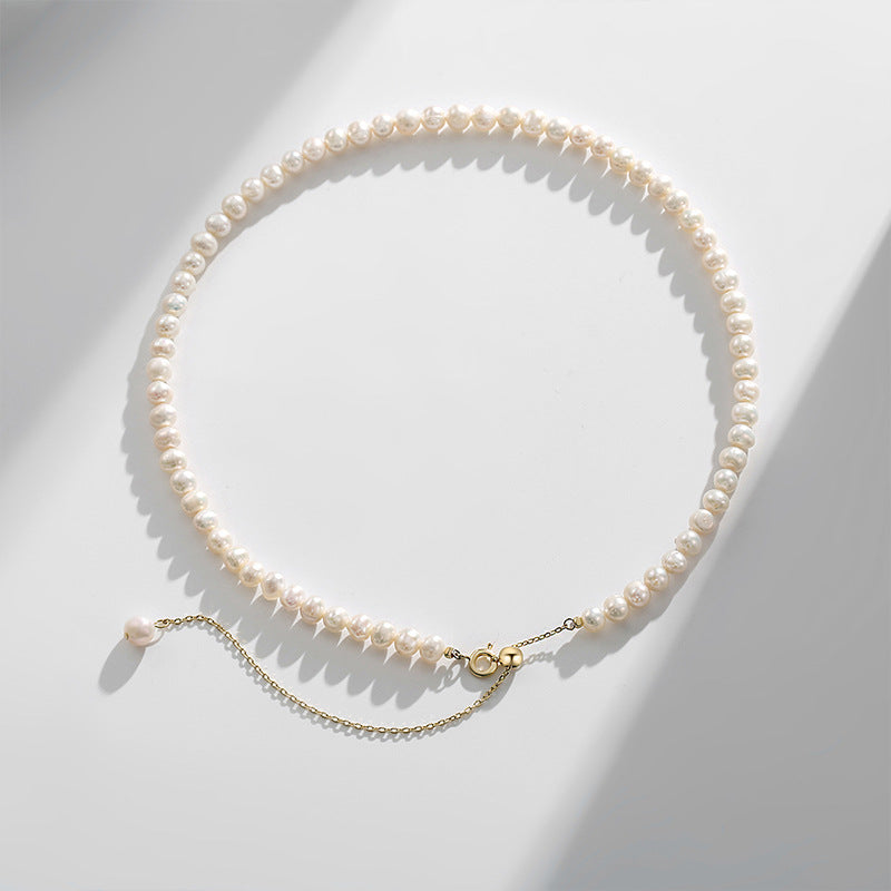 Freshwater Pearls Y-Shaped Brass Tassel Necklace