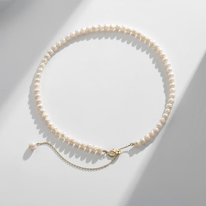 Freshwater Pearls Y-Shaped Brass Tassel Necklace