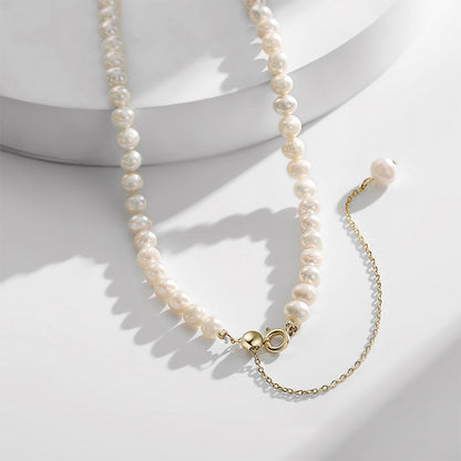 Freshwater Pearls Y-Shaped Brass Tassel Necklace