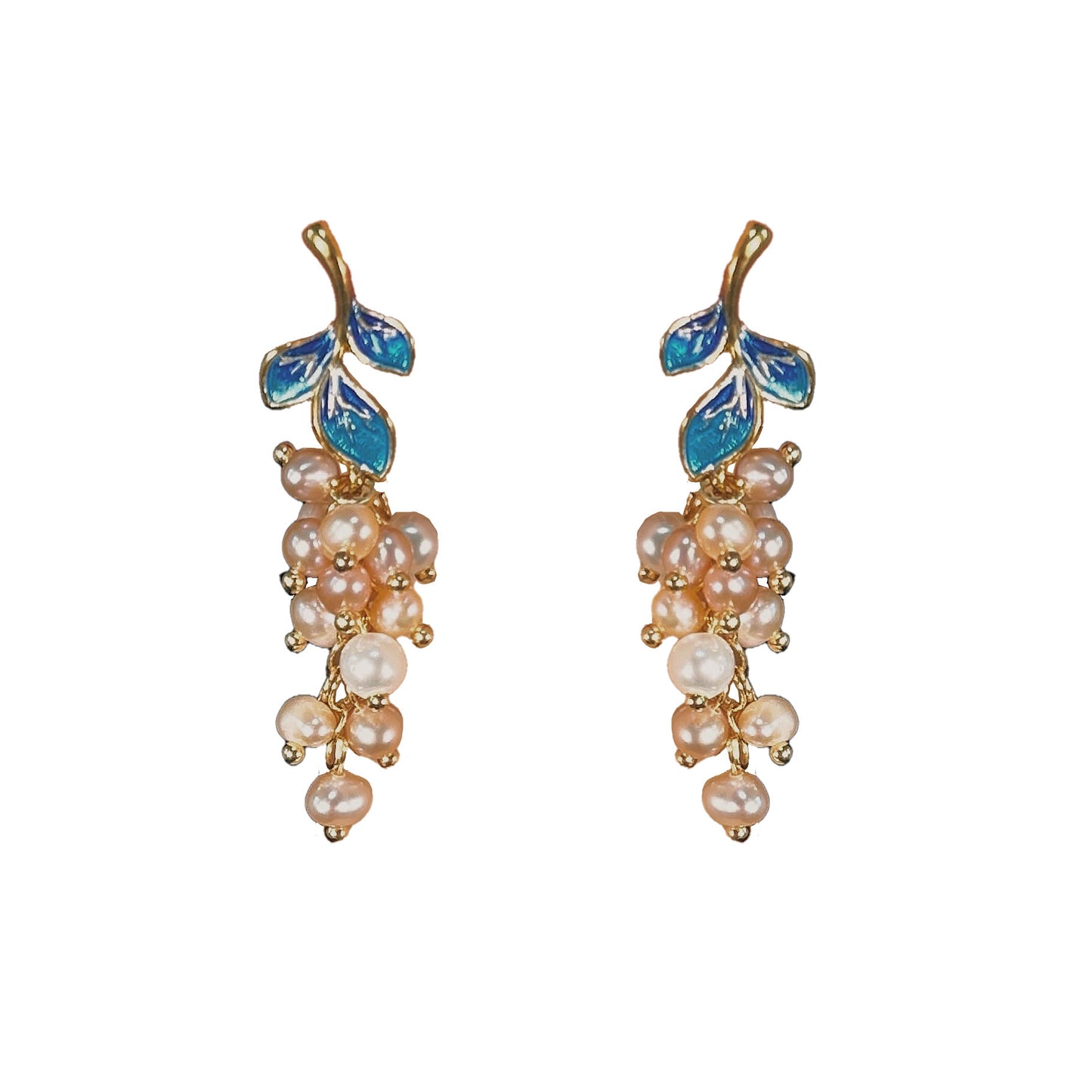 Genuine Freshwater Pearl Blue Fairy Earrings
