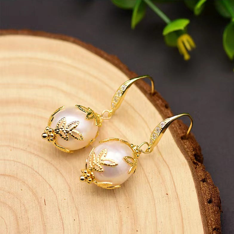 Genuine Freshwater Baroque Pearl Borough Earrings