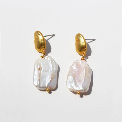 Genuine Freshwater Baroque Pearl Emma Earrings