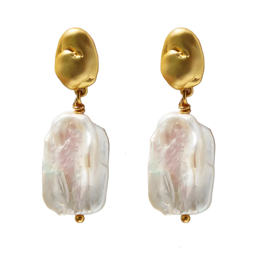 Genuine Freshwater Baroque Pearl Emma Earrings