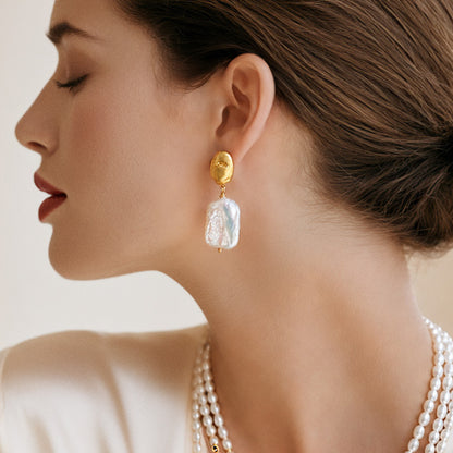 Genuine Freshwater Baroque Pearl Emma Earrings