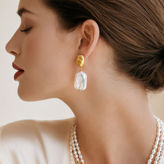 Genuine Freshwater Baroque Pearl Emma Earrings