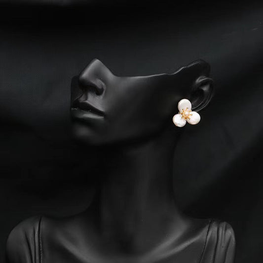 Genuine Freshwater Baroque Pearl Flying Flowers Earrings