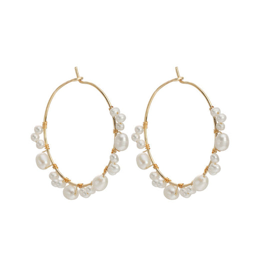 Genuine Freshwater Baroque Pearl Halo Earrings