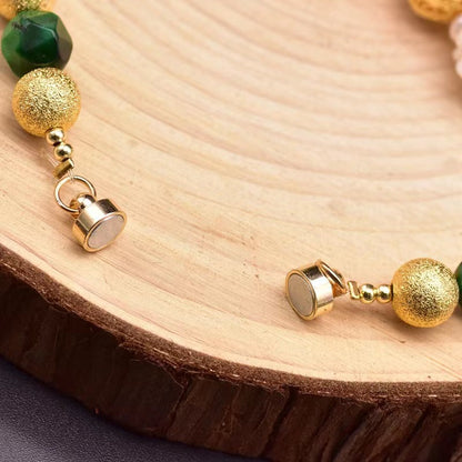 Freshwater Baroque Pearl & Green Agate Juno Bracelet