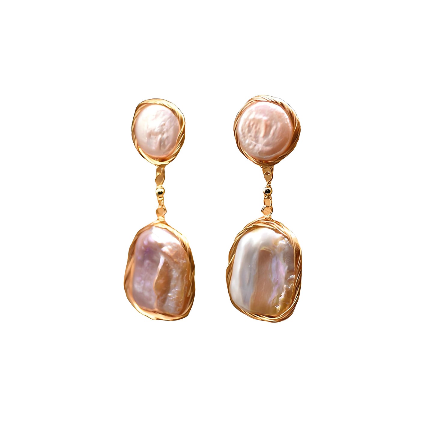 Genuine Freshwater Baroque Pearl Long Island Earrings (Limited Edition)