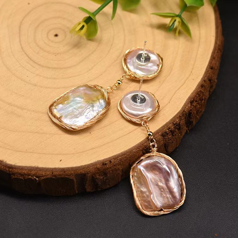 Genuine Freshwater Baroque Pearl Long Island Earrings (Limited Edition)