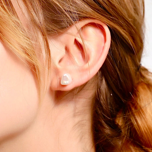Genuine Freshwater Baroque Pearl Mushroom Earrings
