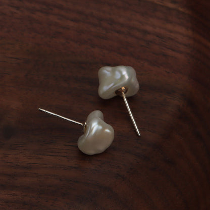 Genuine Freshwater Baroque Pearl Mushroom Earrings