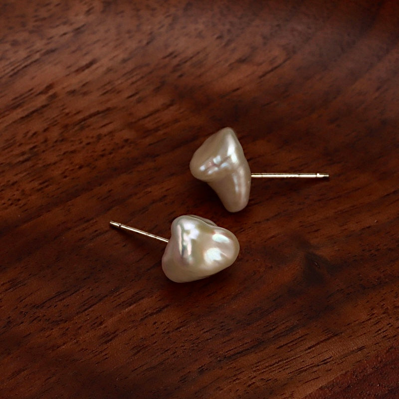 Genuine Freshwater Baroque Pearl Mushroom Earrings