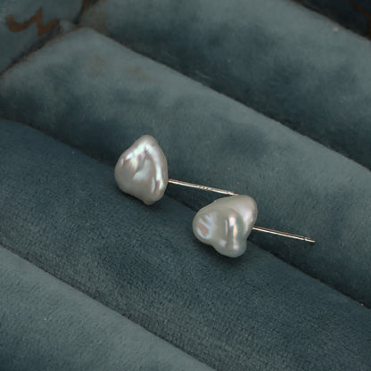 Genuine Freshwater Baroque Pearl Mushroom Earrings