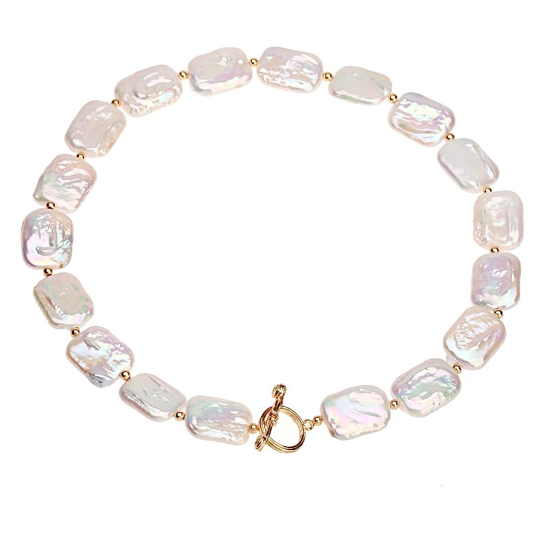 Genuine Freshwater Baroque Pearl Solid 18K Gold Aurora Set