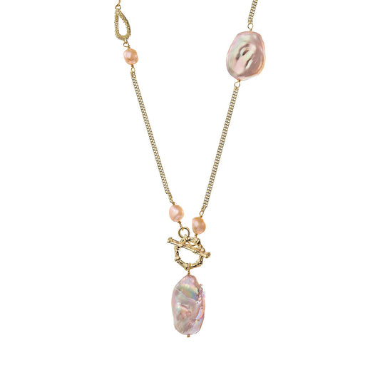 Genuine Freshwater Baroque Pearl Stacy Necklace