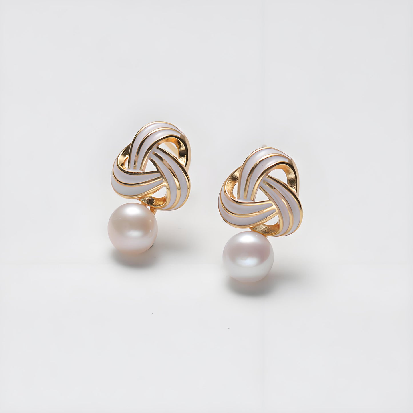 Genuine Freshwater Pearl Bliss Earrings - Side Angle View - Elegant Pearl Jewelry by Kikyo Pearl 