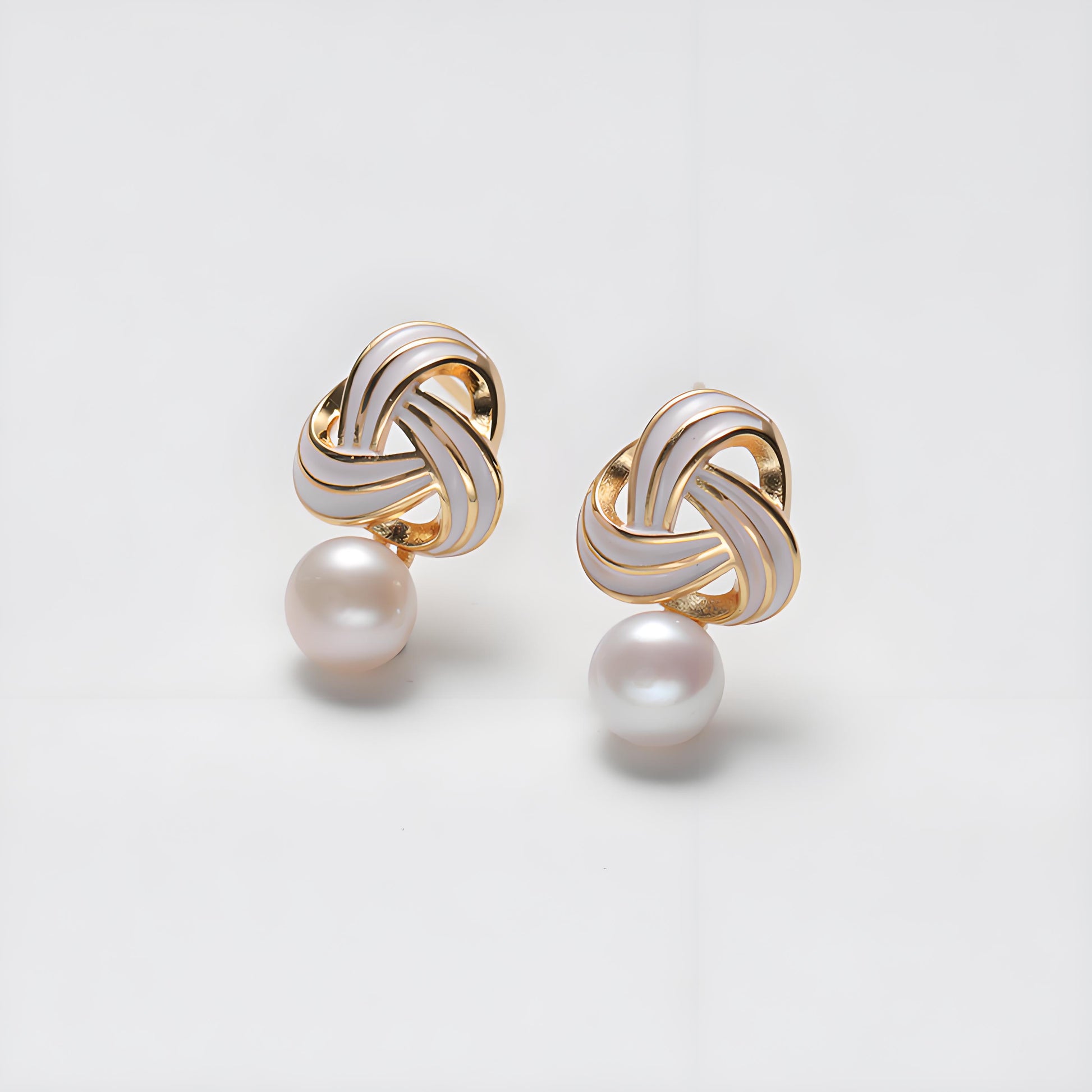 Genuine Freshwater Pearl Bliss Earrings - Side Angle View - Elegant Pearl Jewelry by Kikyo Pearl 