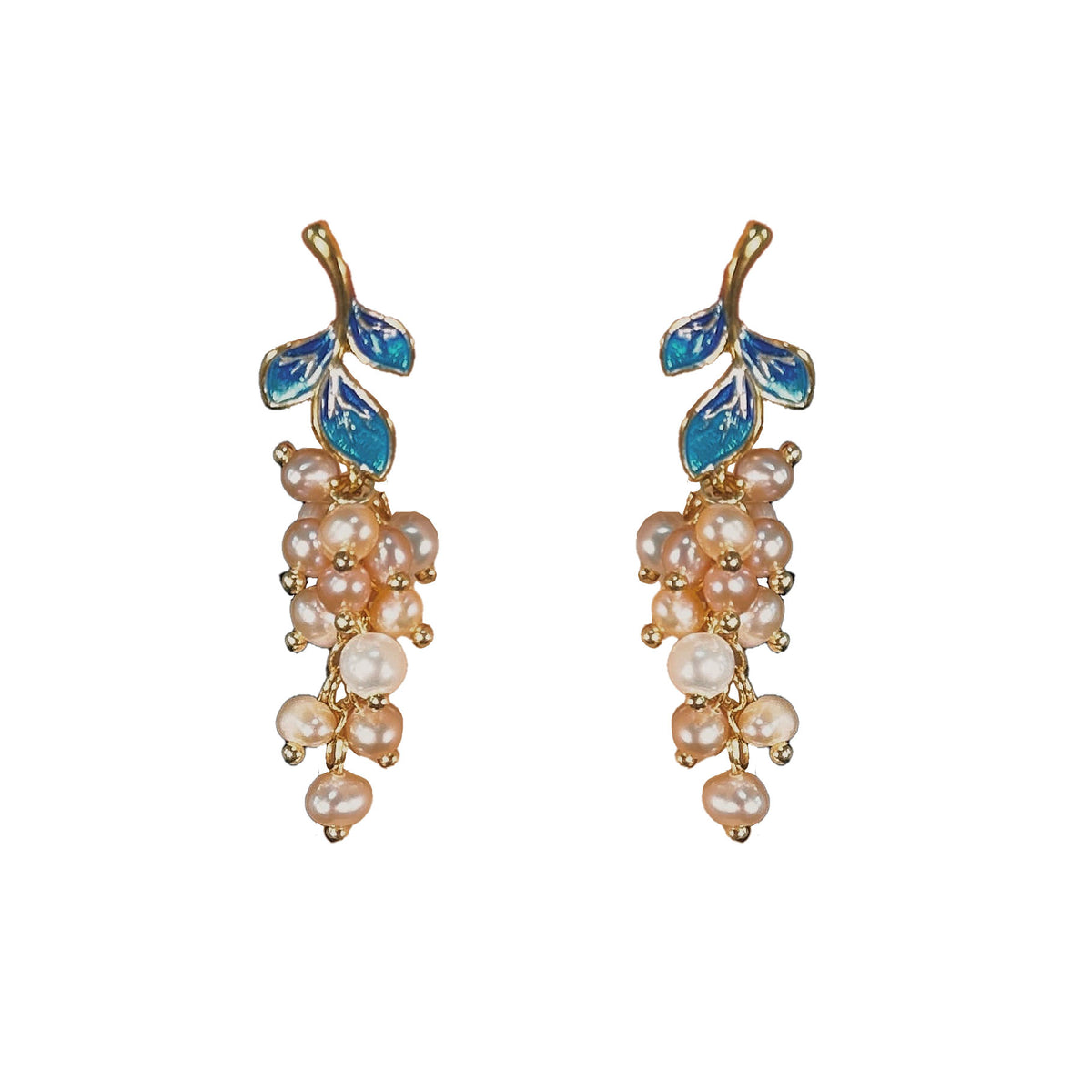 Genuine Freshwater Pearl Blue Fairy Earrings